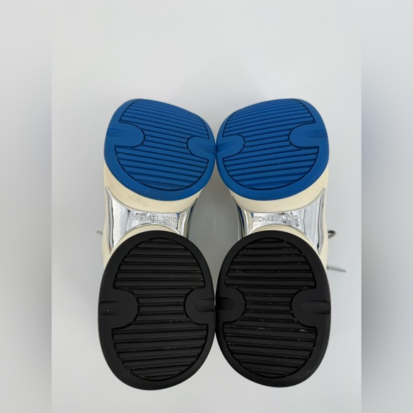 Michael Kors Olympia Trainer Sneakers Blue White Chunky Lace-Up Fashion Sneakers - Picture 10 of 16